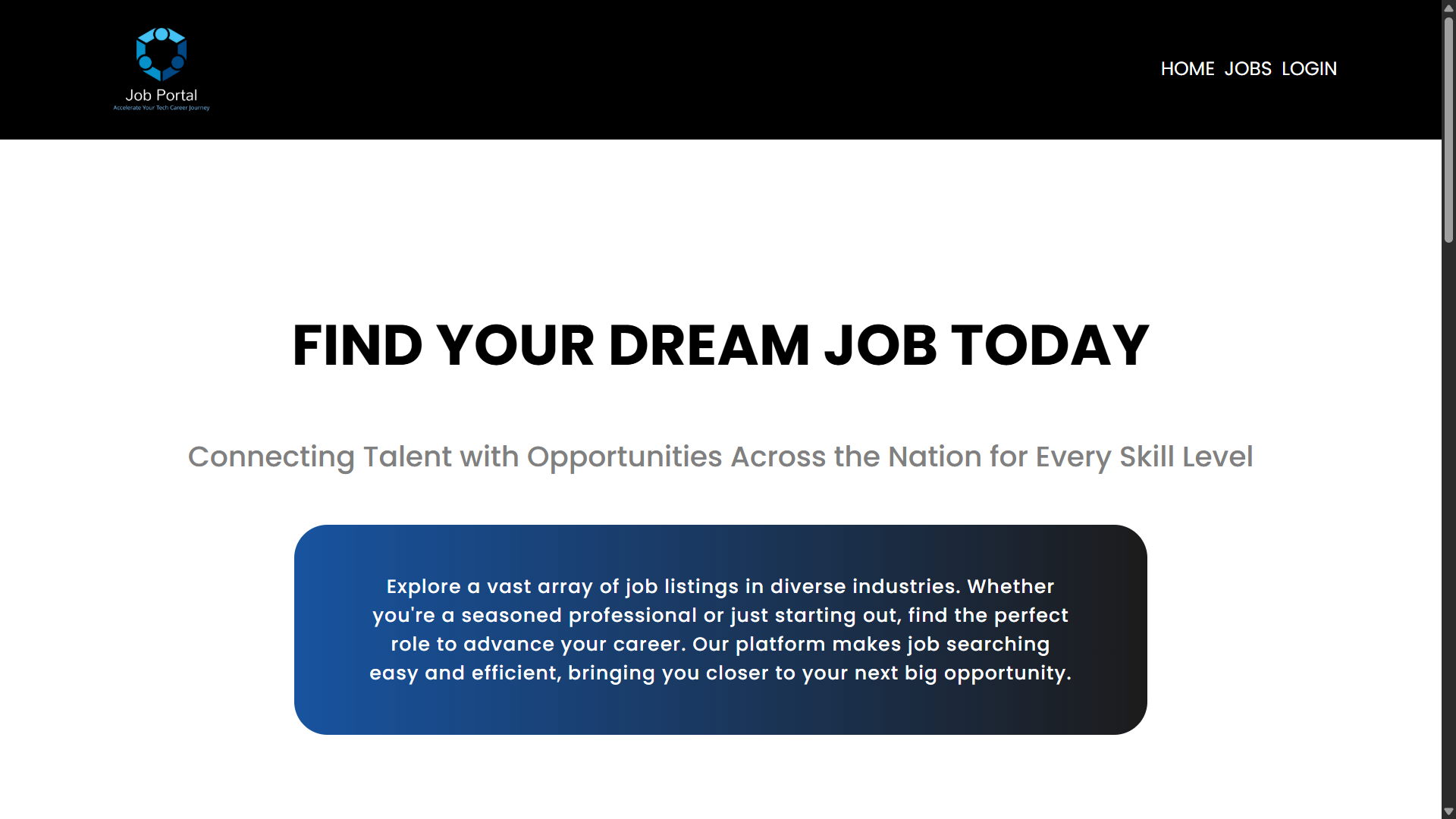 Job Portal - Job Portal built for using to connect job seekers and employers with a seamless hiring process. project screenshot